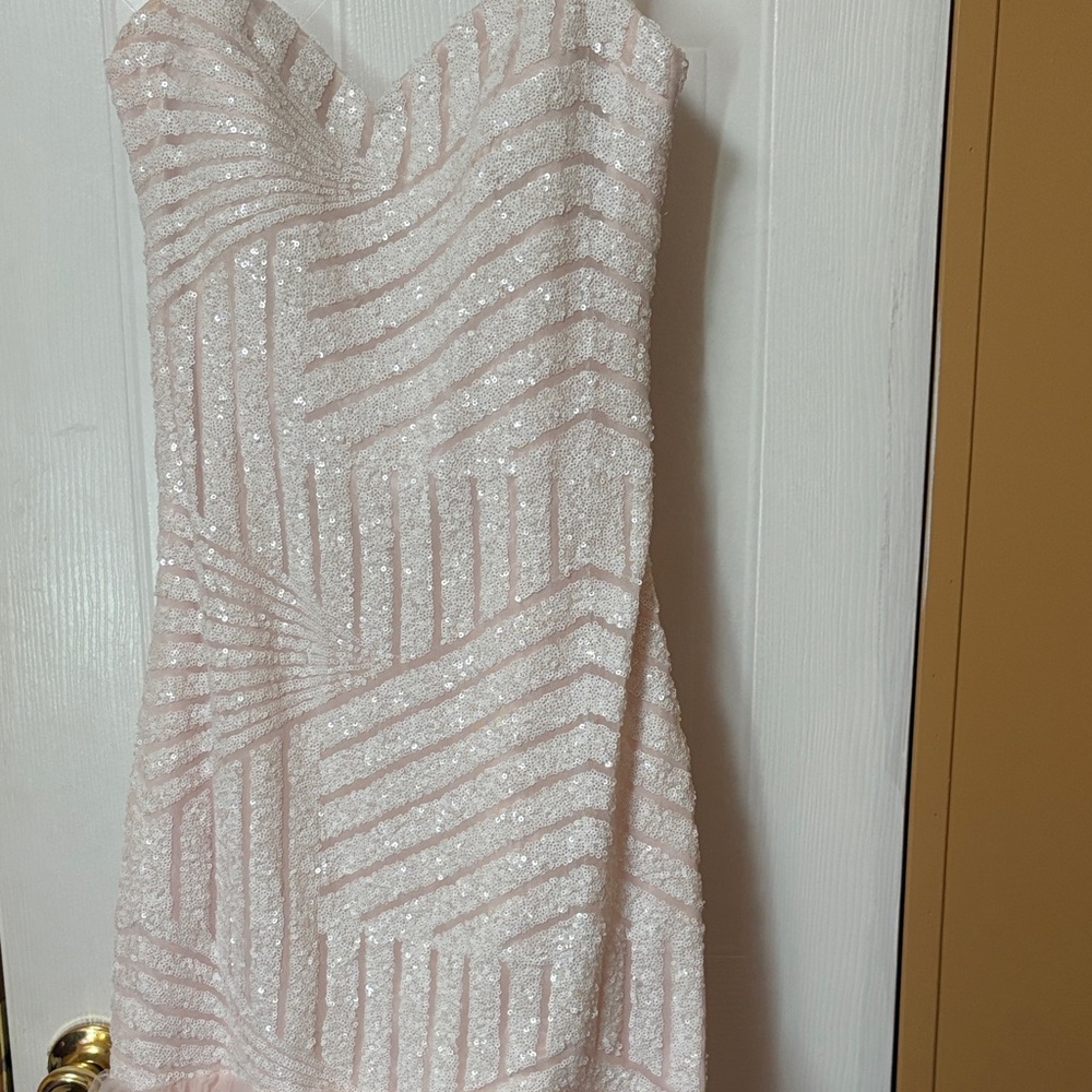 Masquerade Strapless Pink Sequin Dress